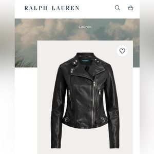 Lauren Ralph Lauren black leather jacket - Size 6